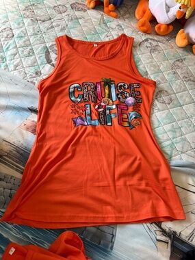 New Set of 3 Orange Graphic 'Cruise Life' Tank Top - Women